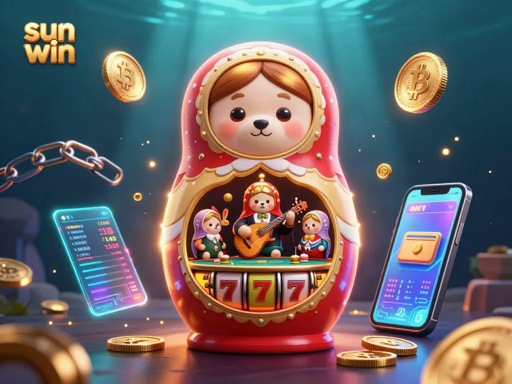 Engage with sun win in a vibrant casino experience featuring animated characters and crypto elements.