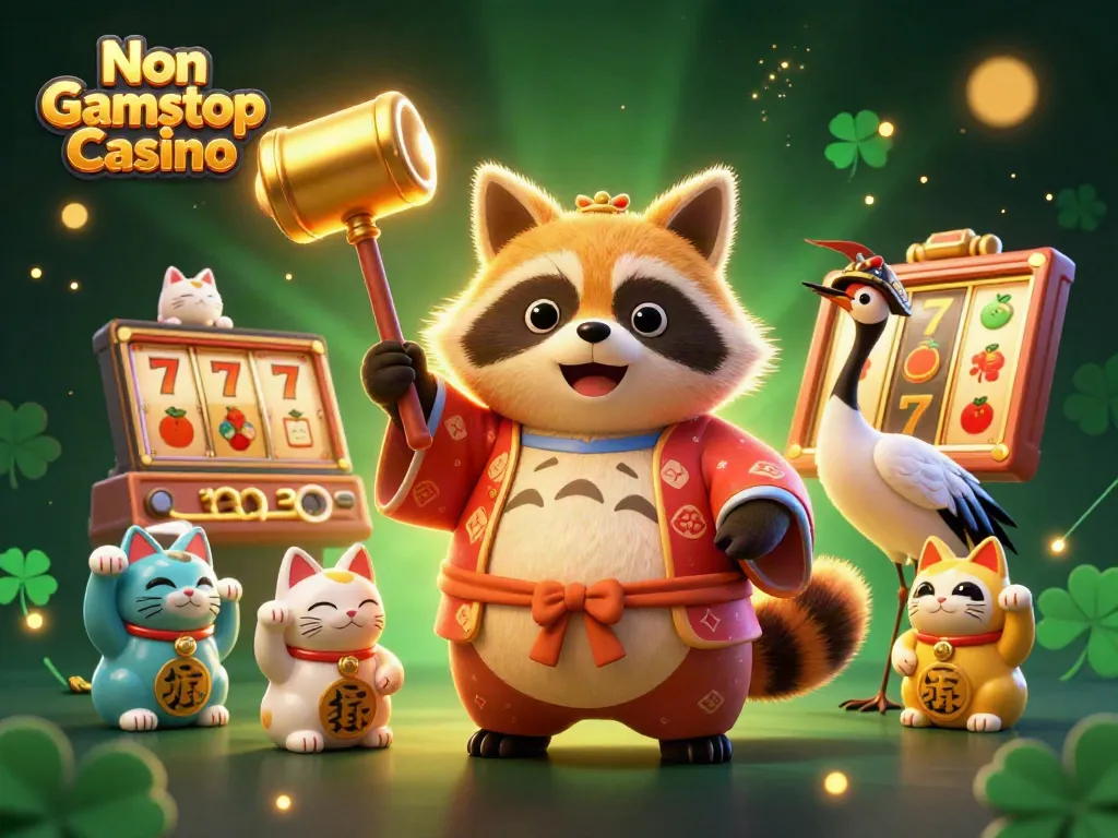 Experience the excitement of Non Gamstop Casino with vibrant characters and colorful game symbols.