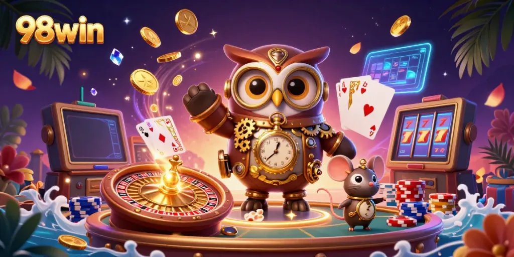 Experience excitement at 98win with the colorful casino fantasy world featuring rich gaming elements.