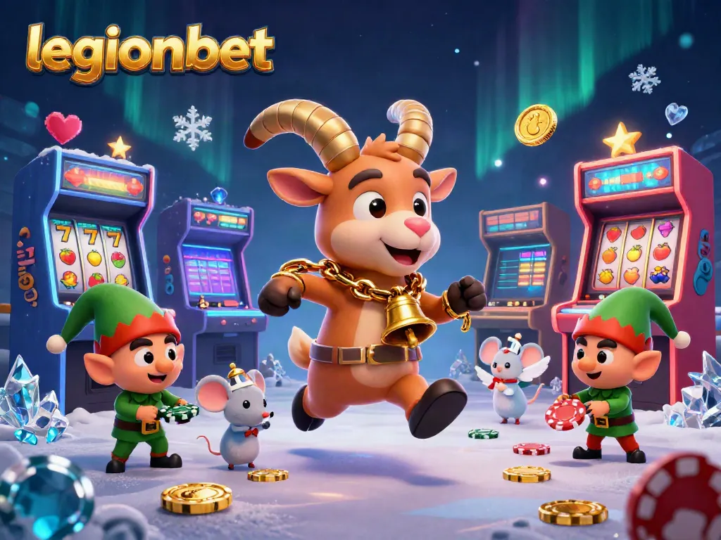 Play slots and games at legionbet casino with festive characters in a lively atmosphere.
