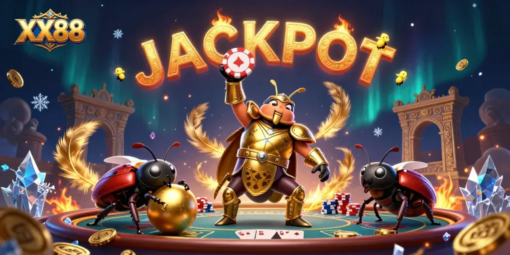 Win big at XX88 with our 3D cartoon gambling scene featuring epic dealer action and poker excitement.