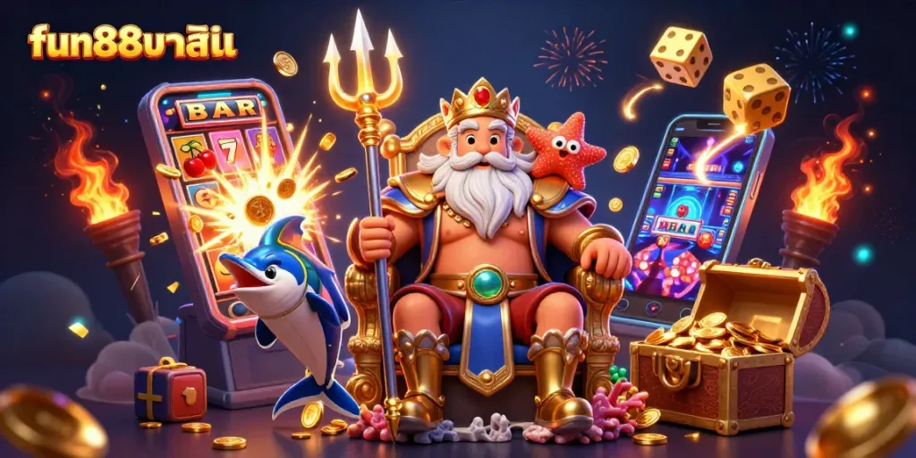 Experience the excitement of fun88คาสิโน with Neptune and his treasure-filled world of slots.