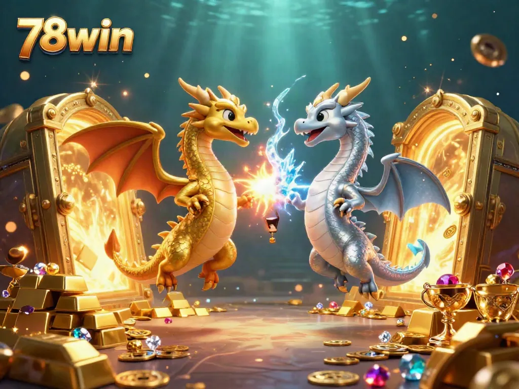 Experience thrilling moments with 78win as twin dragons clash; a dazzling casino adventure awaits!