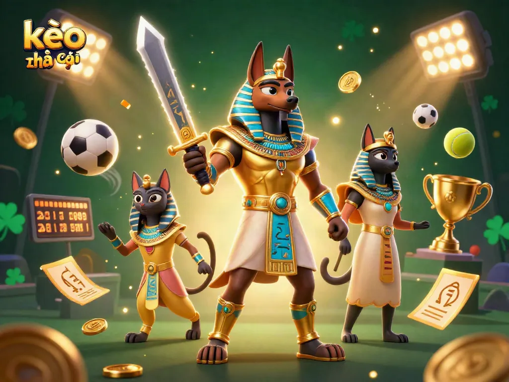 Bet on kèo nhà cái with excitement as Anubis and Bastet illuminate the gaming scene.
