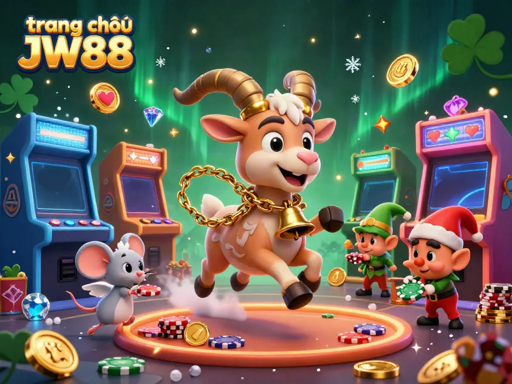 Experience the thrilling world of trang chủ JW88 in a festive, dynamic casino scene.