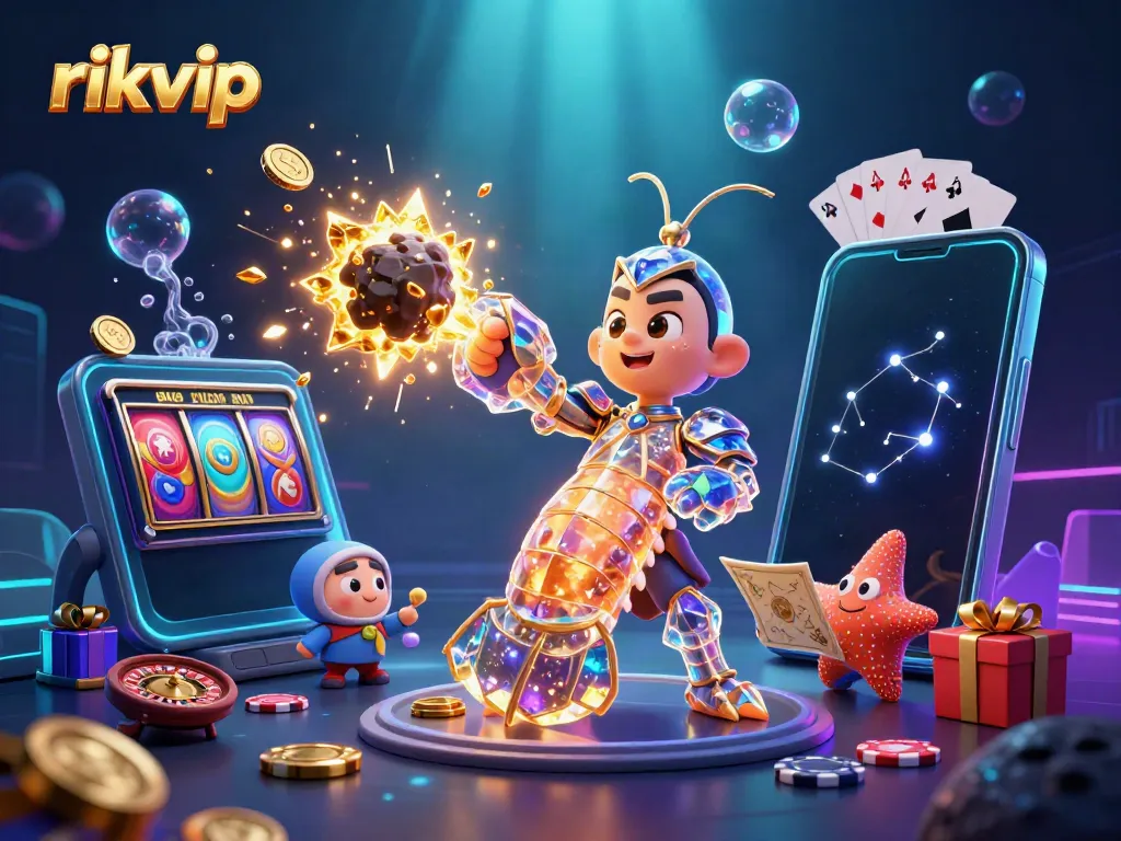 Experience exciting gameplay at rikvip with a vibrant scene of a galactic samurai and treasure.