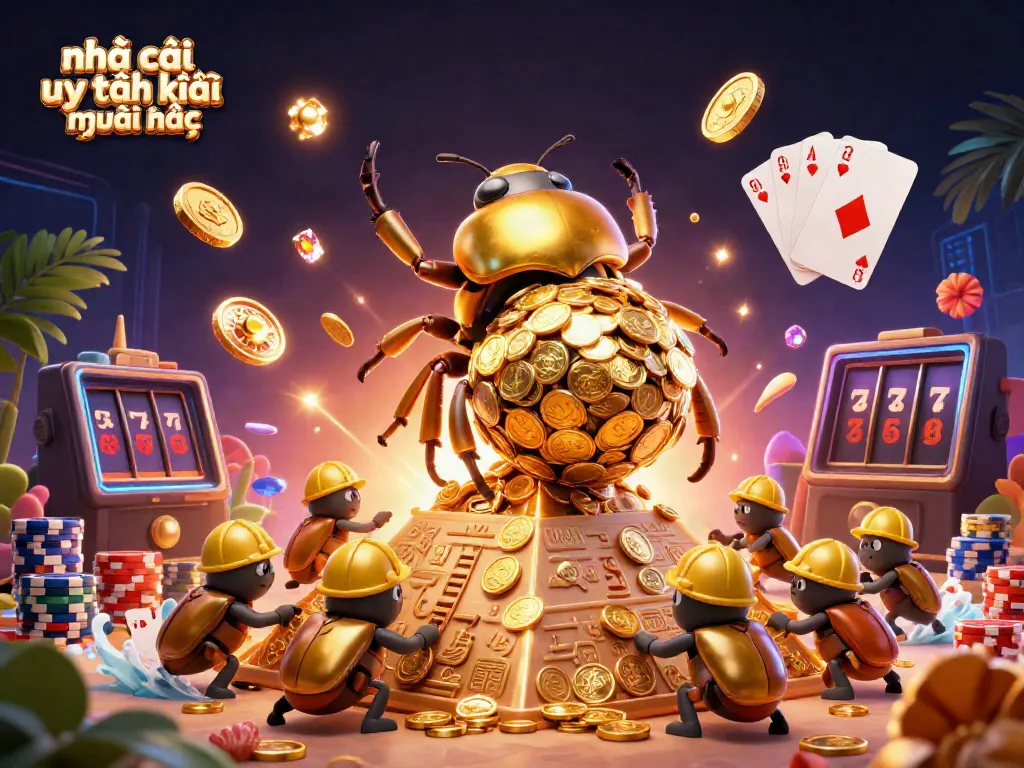Experience excitement at the nhà cái uy tín nhất mới nhất with a colorful casino-themed illustration.