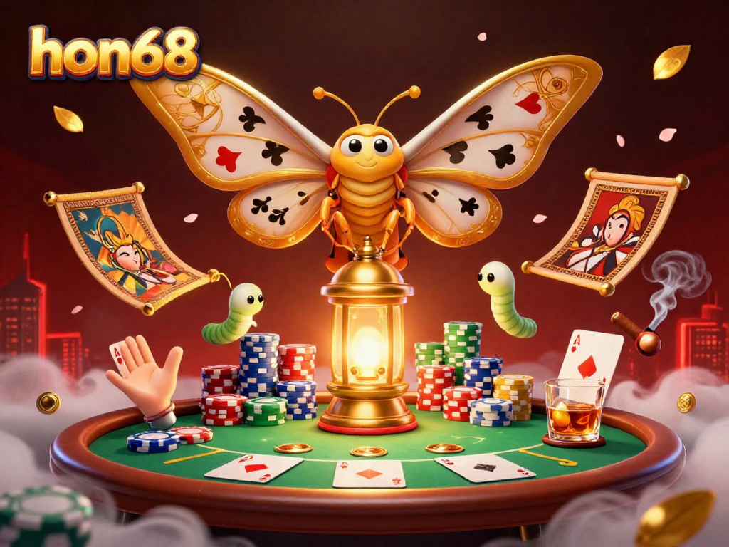 Engage with hon68's thrilling casinos, featuring vibrant characters, epic poker elements, and captivating gold motifs.