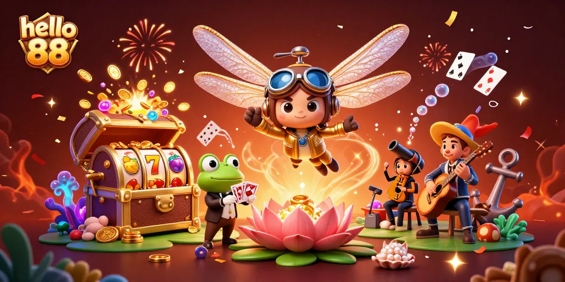 Experience the excitement of hello 88 with stunning games and interactive fun in a vibrant casino scene.