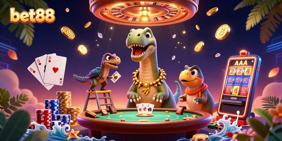 Experience thrilling action at bet88 with vibrant casino elements and playful characters.