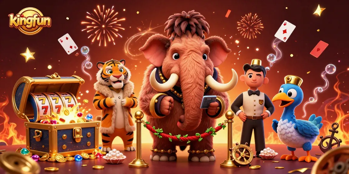 Experience vibrant wins at kingfun with a lively casino scene featuring unique 3D characters.