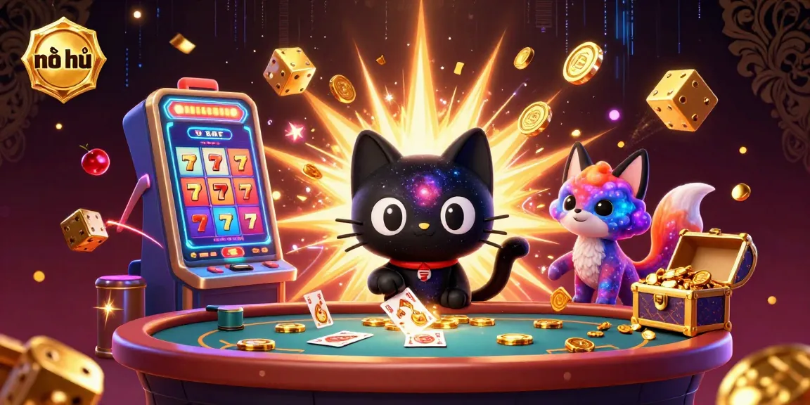 Engage in nổ hũ excitement with dynamic casino elements, vibrant characters, and jackpot vibes throughout the cosmic table.
