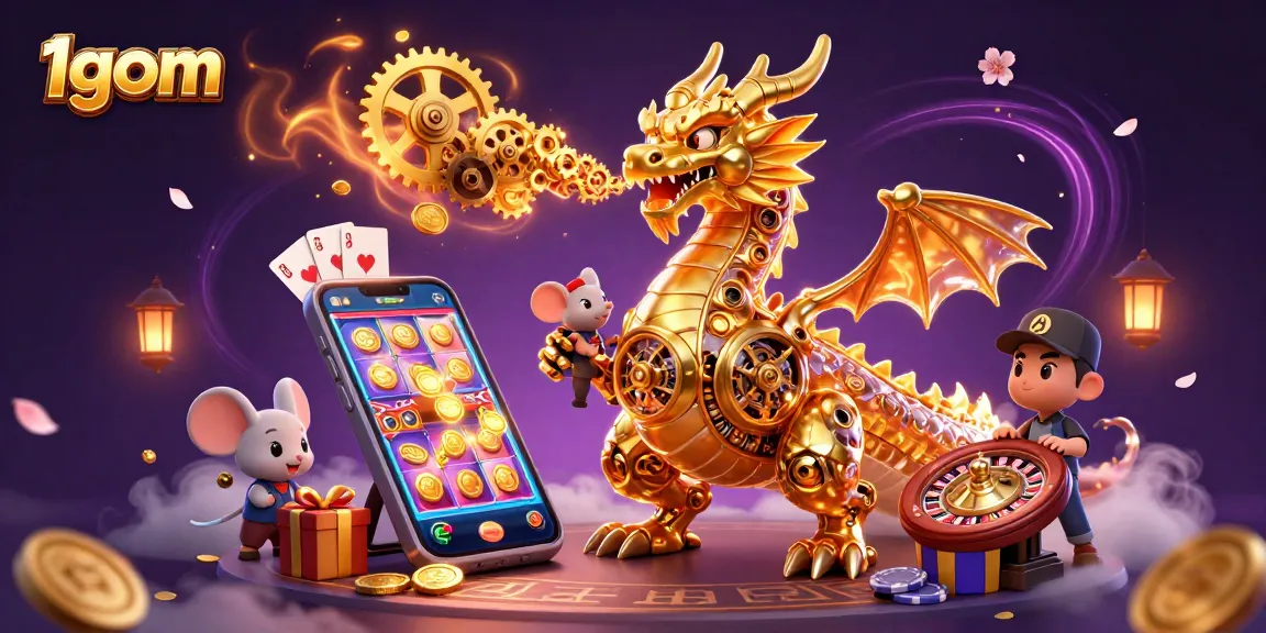 Experience thrilling gaming action at 1gom with slots, poker, and roulette in an immersive casino setting.
