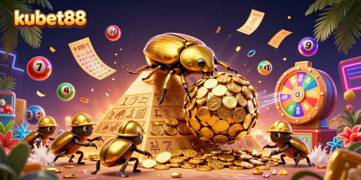 Experience the excitement of kubet88 with vibrant lottery games and golden rewards in a lively casino scene.
