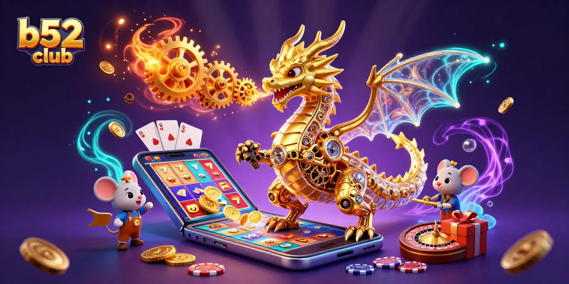 Join the action at b52club with thrilling slot experiences and a golden dragon theme!