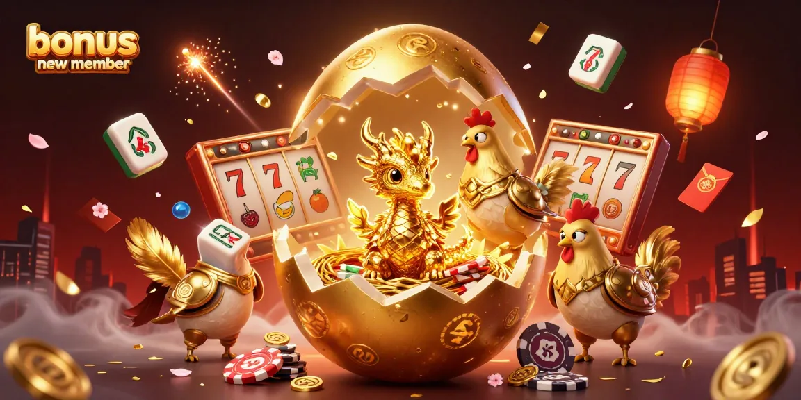Engage with the exciting bonus new member offers at JAGO368, featuring golden dragon and gaming elements.