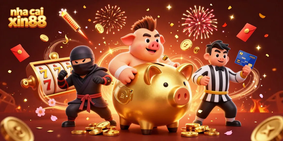 Engage with the dynamic atmosphere of nha cai xin88 featuring an energetic scene of gaming and prosperity.