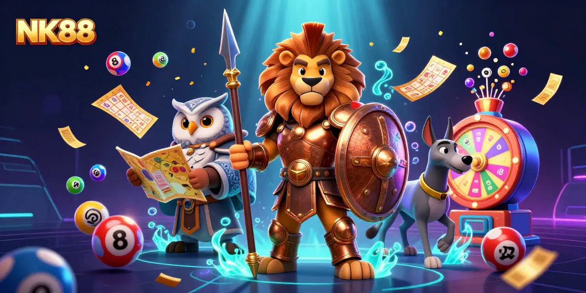 Engage in thrilling lottery activities at NK88 with a dynamic and rich 3D casino visual.