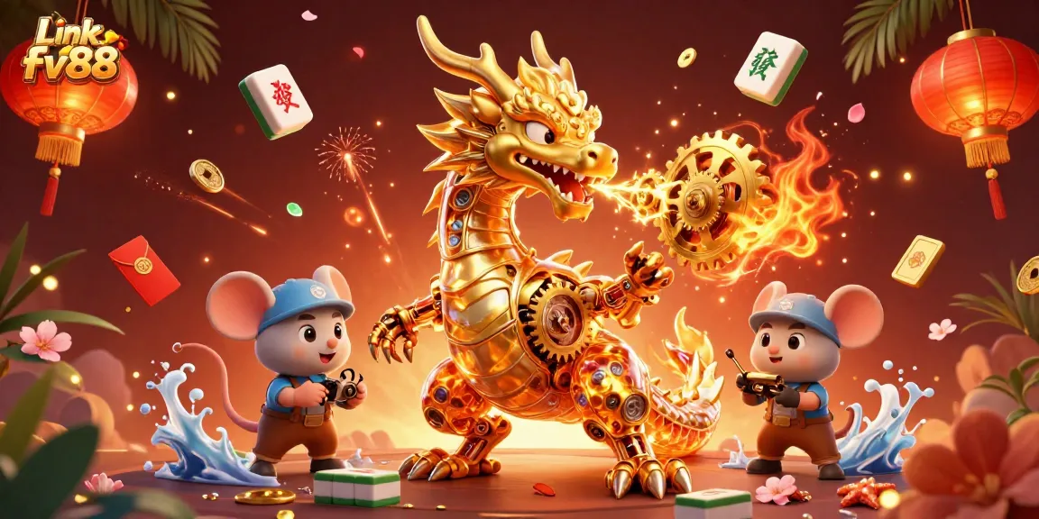 Experience thrilling wins with Link fv88 in this vibrant 3D casino illustration.