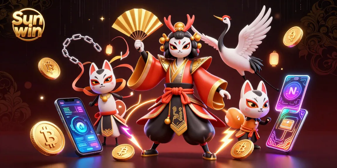 Engaging Sun win casino scene showcasing vibrant characters and crypto elements for players.