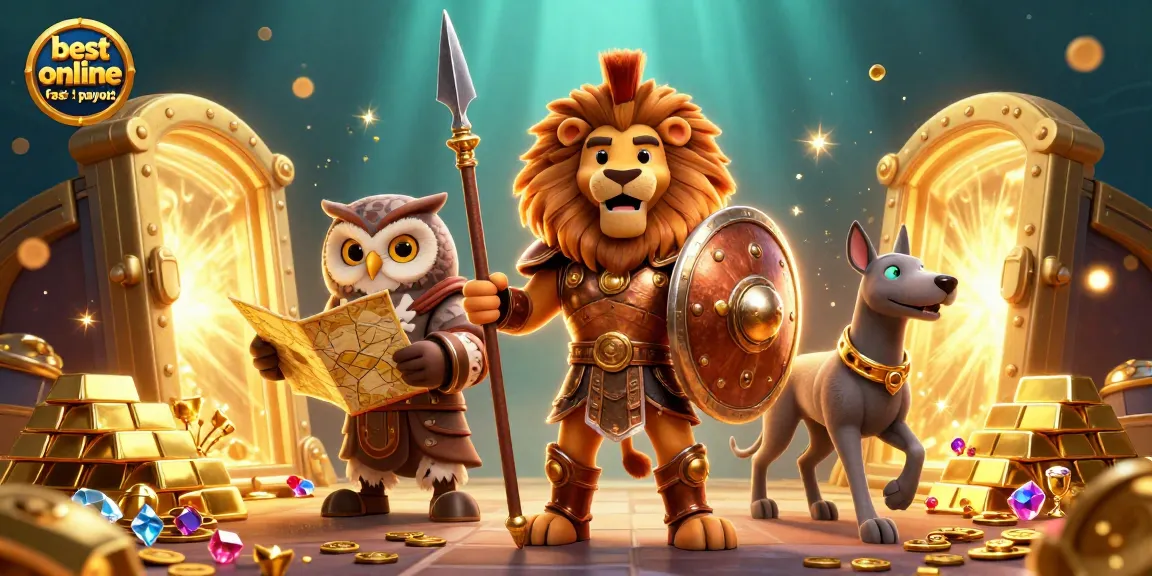 Experience the excitement of the best online casino fast payout in this vivid 3D illustration scene.