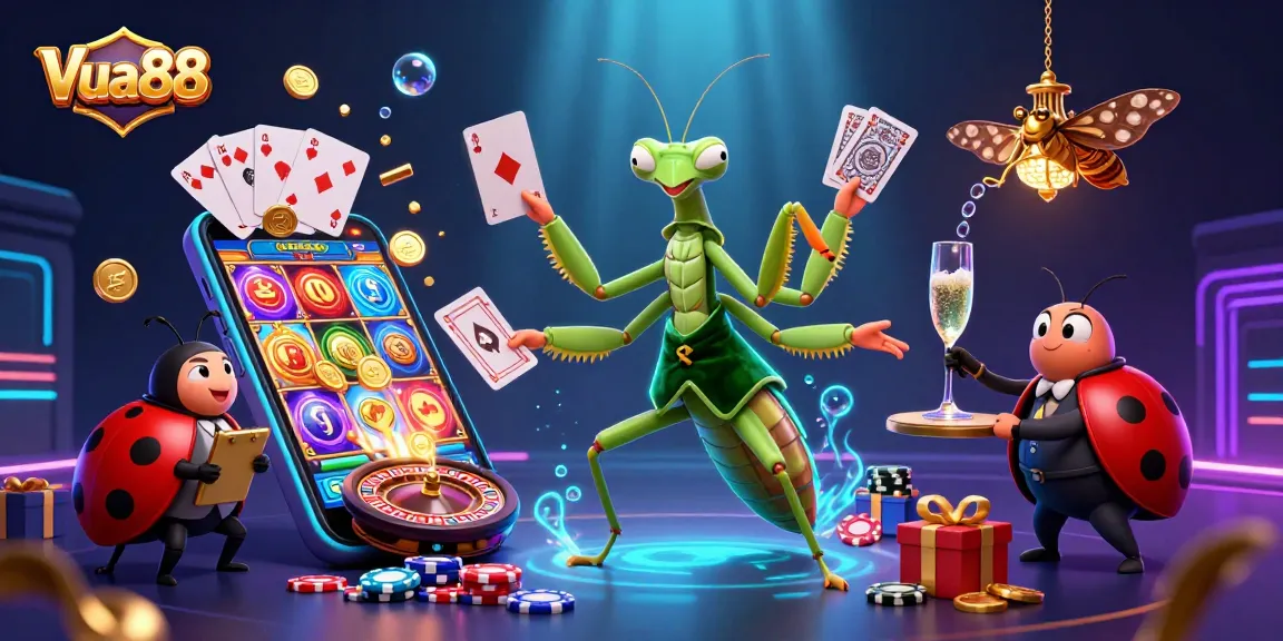 Engaging gameplay at Vua88 casino featuring vibrant characters, exciting cards, and dynamic visual elements.