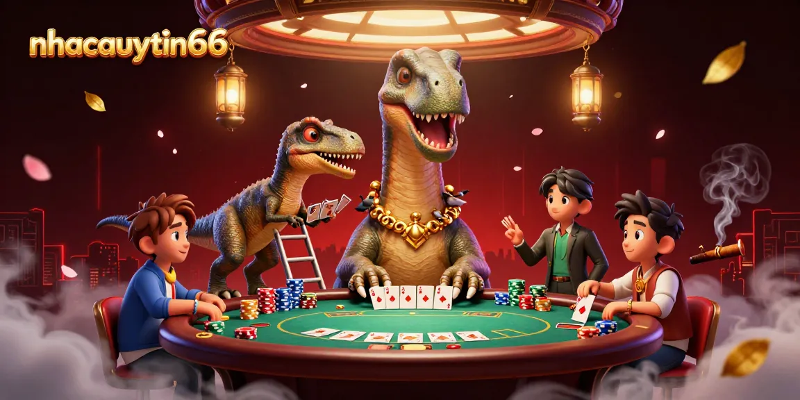 Experience thrilling poker action with nhacaiuytin66 featuring vibrant 3D characters and dynamic elements.