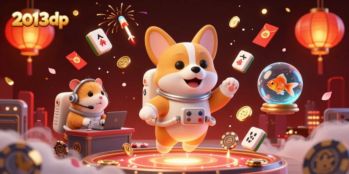 Experience fun in the space station casino with the 2013dp astronaut corgi amidst floating gaming elements.
