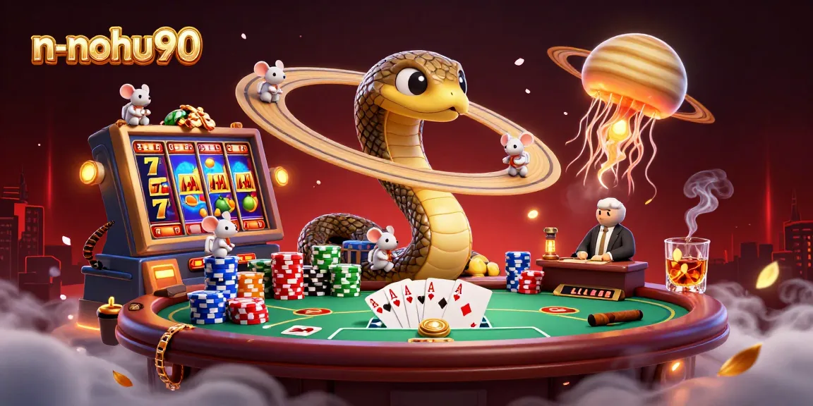 Engage in thrilling slots at n-nohu90 with a mesmerizing cosmic casino scene featuring vibrant jackpot actions.