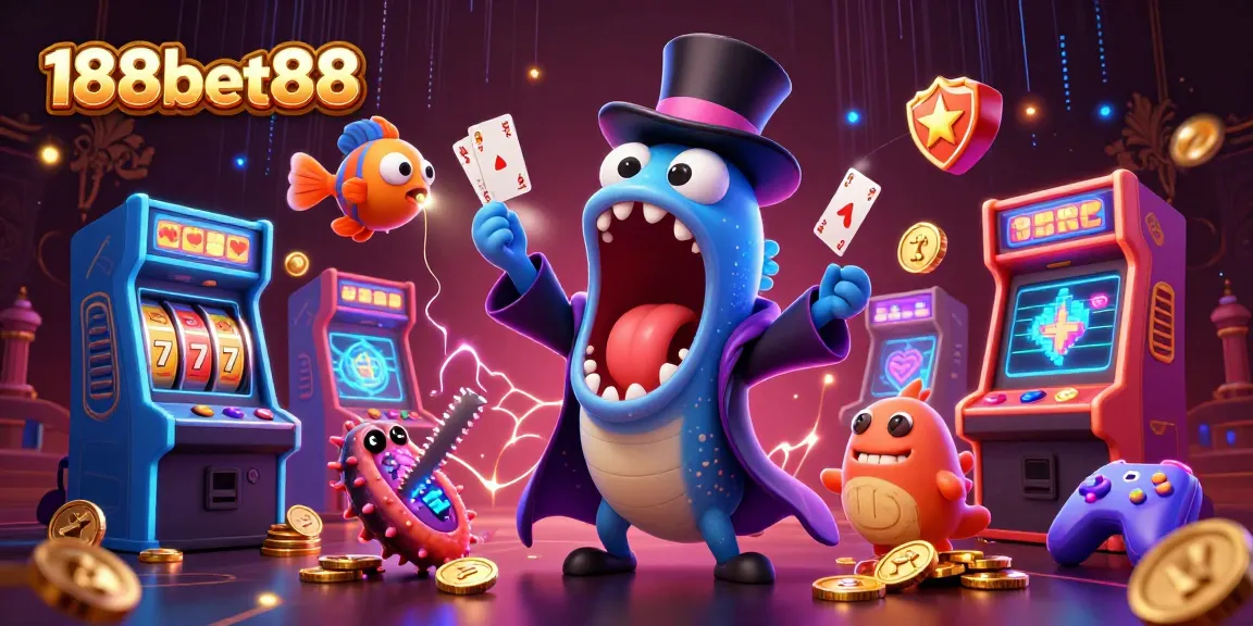 Engage in thrilling gameplay with 188bet88 showcasing vibrant 3D casino elements and characters in an electrifying setting