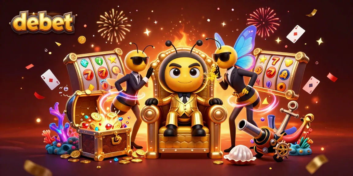 Win big with debet in this vibrant casino-themed 3D illustration packed with action and excitement.
