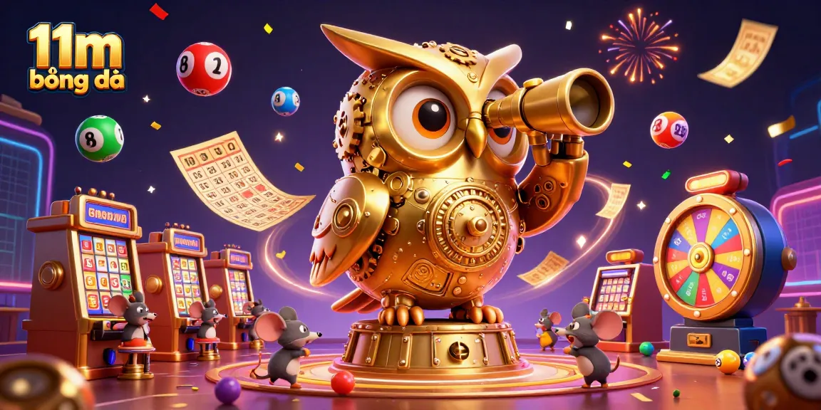 Experience thrilling action with 11m bóng đá, as vibrant lottery elements and dynamic characters engage in a lively casino scene.