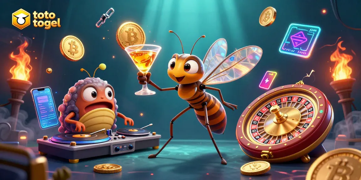 Engage in toto togel with a dynamic scene featuring a unique ice-age casino mascot and vibrant gaming elements.