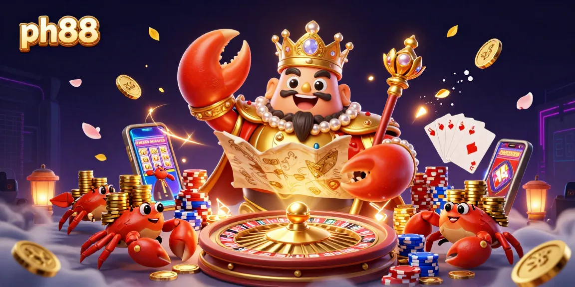 Enjoy an exciting ph88 gaming experience with golden crab and vibrant casino elements.