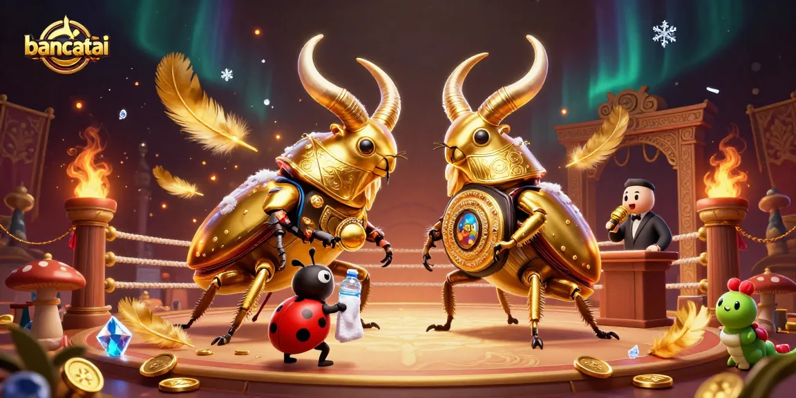 Bancatai challenges gamblers with a dynamic 3D illustration showcasing epic battles and exciting game elements.