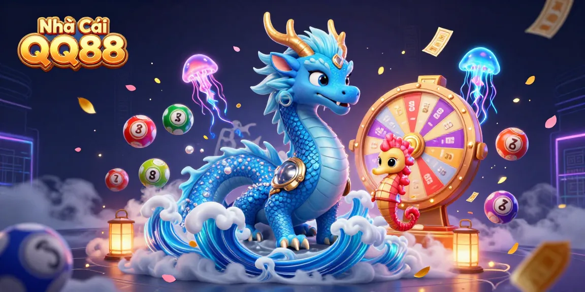 Experience the vibrant world of Nhà Cái QQ88 with a stunning dragon and engaging casino elements.