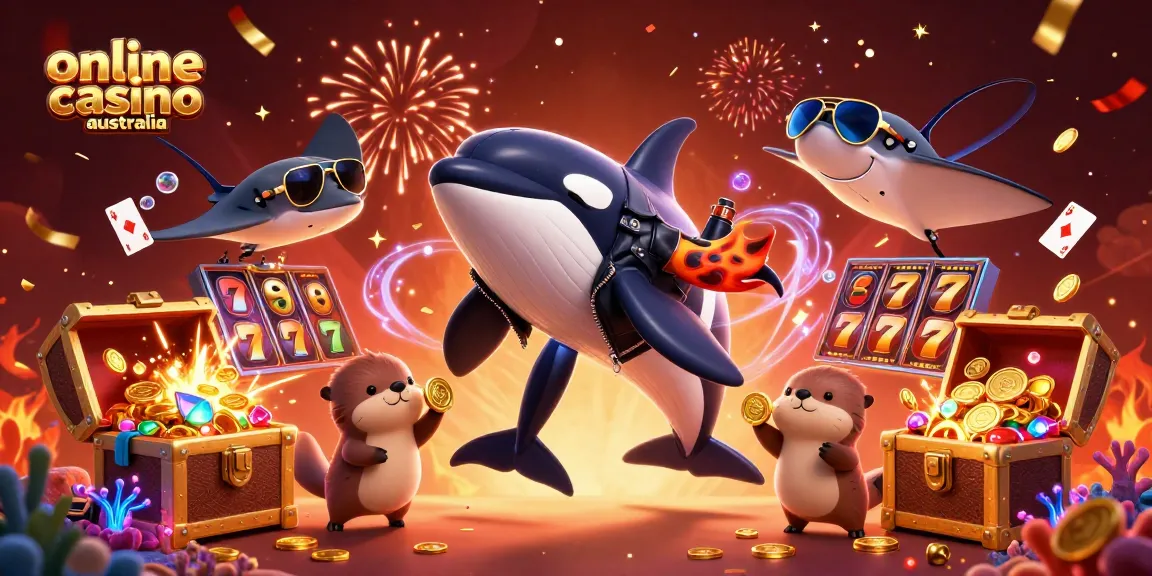Play exciting games at an online casino Australia, enjoy captivating visuals with sea creatures and golden coins.