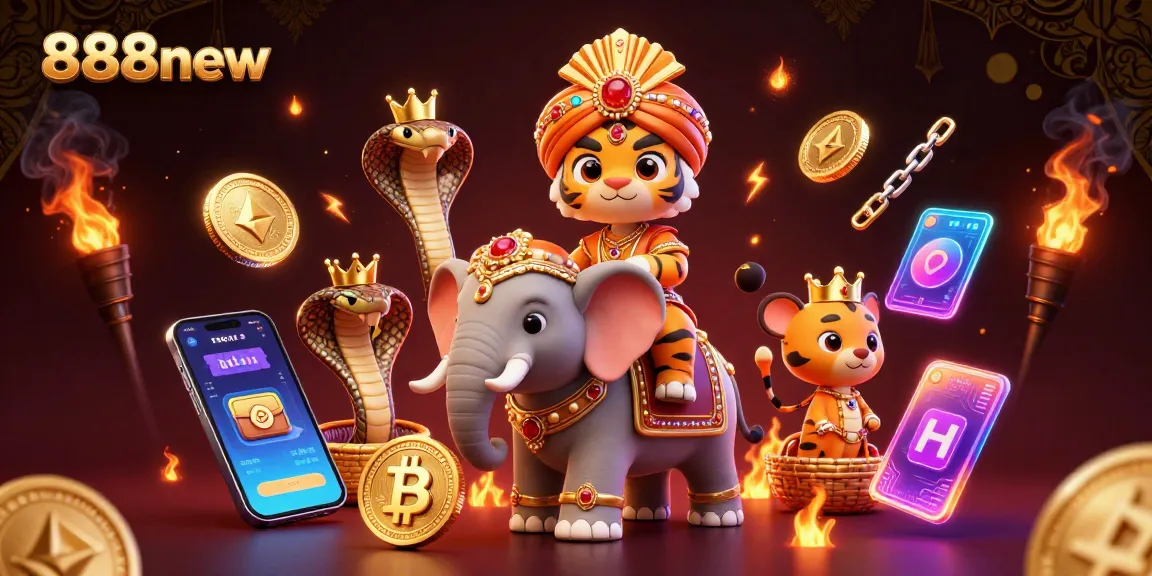 Engage with the extravagant 888new crypto casino, featuring a royal maharaja and festive gaming elements.