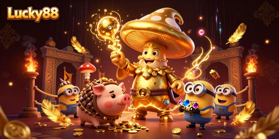 Experience Lucky88's vibrant casino magic with whimsical characters and thrilling game elements.