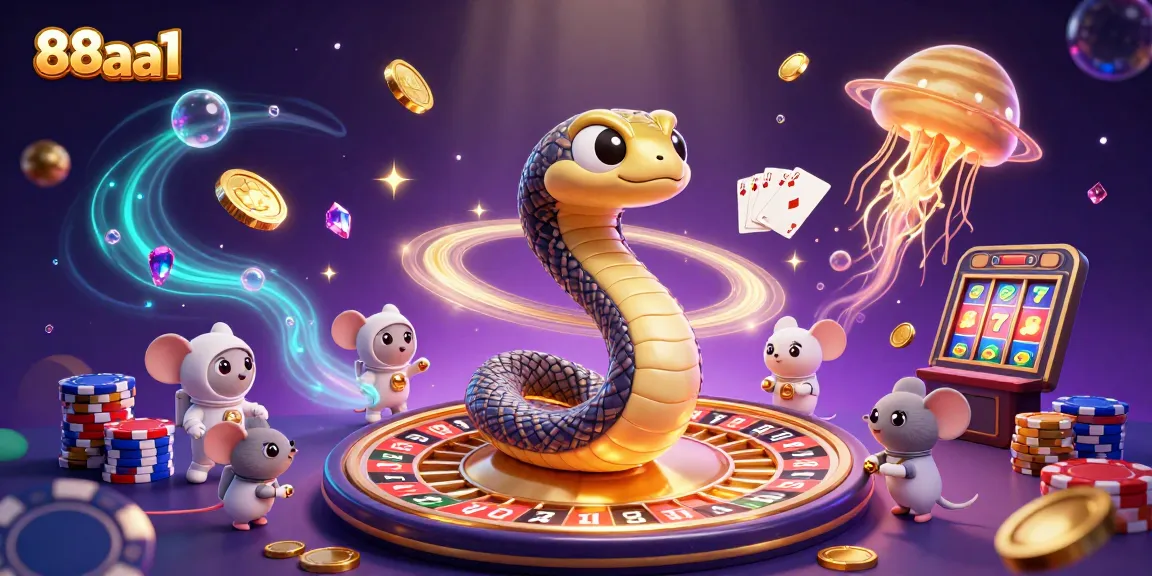 Bet on exciting slots and casino games with 88aa1 in this vibrant cosmic casino scene.