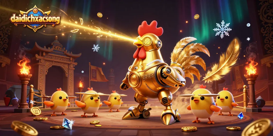 Experience thrilling adventures in daidichxacsong with a stunning golden rooster robot and baby chick drones.