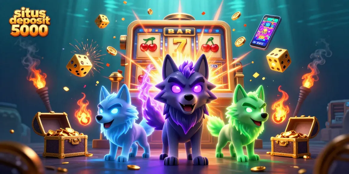 Experience thrilling gameplay at situs deposit 5000 with immersive visuals of slot machines and ghostly wolves.