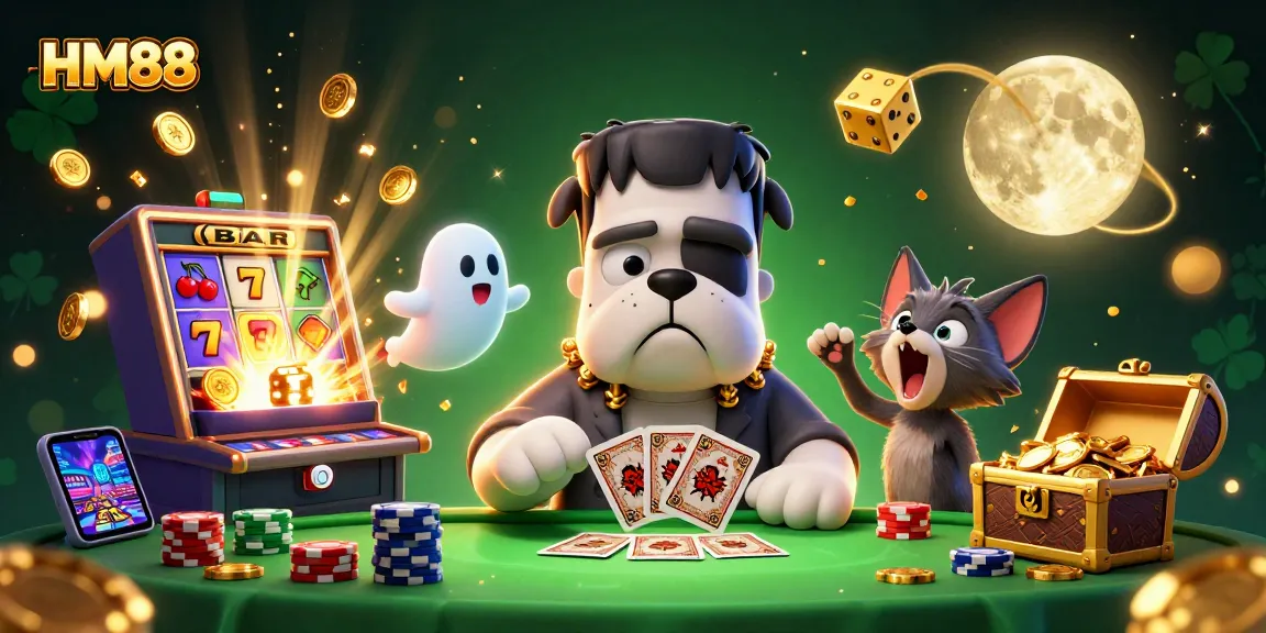 Experience thrilling gameplay with HM88 featuring vibrant casino characters and exciting gaming elements.